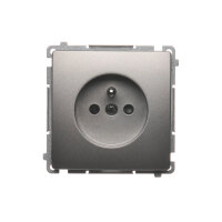 Zásuvka jednonásobná s uzemněním, s clonkami 16 A, 250 V~, Satén BMGZ1Z.01/29