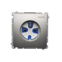 Zásuvka jednonásobná DATA, s uzemněním, s přístupovým klíčem, 16 A, 250 V, Satén