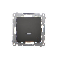 Přepínač střídavý, s orientačním LED, řazení 6So, 16AX 250V, černá matná