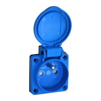 Vestavná zásuvka 1x16A/IP54, 230 V, modrá, QuickCon. TP ELECTRIC 16-VZ-Q