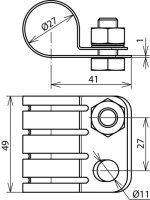 PA svorka nerez pro vodič HVI power, D 27-30 mm DEHN 410239