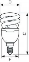 Philips Žárovka Tornado T2 mini 8W WW E14 1PF/6