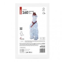 LED vánoční medvěd, 80 cm, venkovní i vnitřní, studená bílá, časovač