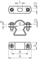 OBO 733 19 G Distanční příchytka s podélným otvorem 17-19mm Ocel galv. zinek
