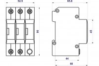 Svodič rázového přepětí HSA-385/3+0 SPD typ 2+3 HAKEL 24560