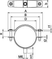 OBO ASG 732 53 A2 Distanční příchytka s připojovacím závitem M6 44-53mm Nerez