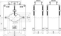 Měřící trafo 0176 CLA 3.1 1500/5A 15VA 0,5 FS10 120% násuvné, 80x10, 60x30, d51