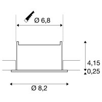 NEW TRIA 68 kroužek pro vestavbu do stropu prohloubený D8,2 H4,4 cm IP20 černá