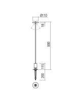 Sloupkové svítidlo ELFIC ST LED SMD 12W 90CM IP54 DGR 3000K REDO 90466