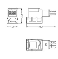 Odbočovací modul pro plochý kabel 2pól. zelená WAGO 893-122