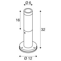 S-TUBE 32 stojací lampa, GU10, 10 W, černá SLV 1007651