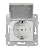 SCHUKO s bezpečnostní clonkou a klapkou, stříbrná SCHRACK EV121206--