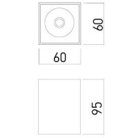 XCARD SQ. CEILING FITTING GU10/PAR16 1x5