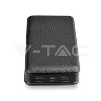 20000 mAh Power Bank Black , VT-3502 V-TAC SKU8190