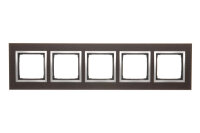 Rámeček 5-násobný Simon 54 Nature, IP20/IP44, dřevěný stříbrné wenge DRN5/84