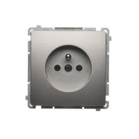 Zásuvka jednonásobná s uzemněním, 16 A, 250 V~ šroubové svorky Satén BMGZ1.01/29