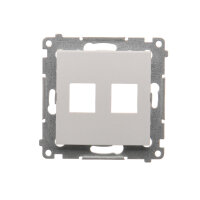 Kryt zásuvky komunikační pro prvky Keystone, plochá, dvojitá, bílá DKP2.01/11