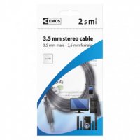 JACK kabel 3,5MM ST/M-3,5MM ST/F 2,5M Emos SD5102