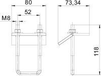 OBO SB MS 41 M8 FT Upevňovací třmen pro lištu MS41 Ocel žár.zinek