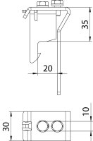 OBO AH 35 WS A2 Distanční držák pro víko 35x30 Nerez 1.4307 A2 1.4301