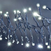 LED venkovní vánoční řetěz - Cluster 576 LED 8 funkcí časovač IP44 studená bílá