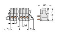 Pružinová svorkovnice THT úhlová 3,5 mm šedá 9pól. WAGO 734-539/037-000