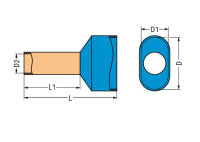 Dvojitá dutinka jen pro řadu 811, Objímka na 2x6mm2/AWG 10, izolováno, Žlutá