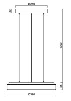 Závěsné LED svítidlo s plastovým stínidlem CORVUS LE1 25W IP40 DALI 3K černá