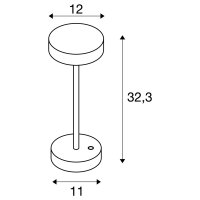 VINOLINA stolní svítidlo, aku, IP54, 2700/3000 K, TOUCH, bílá SLV 1007360
