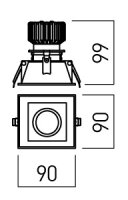 XARGO REC. ADJ. SQ. FITTING 1x10W 220-24
