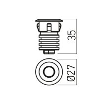 XSKY REC. RND. SPOT 1W 350mA 2-4V DC 300