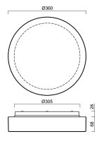 Přisazené LED nouzové svítidlo ELSA 3 IP 4K 19W IP65 bílá OSMONT ELS73010