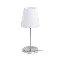 NYC/CONNY 15/15 stolní Polycotton bílá/nikl 230V E27 7W RENDL R14048