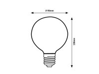 Fil. LED, E27 G95, 7W, 806lm, 3000K