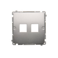 Kryt zásuvky komunikační (pro prvky Keystone), stříbrná matná metalizované