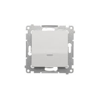 Přepínač křížový, s orientačním LED podsvětlením, řazení 7So, 10AX, 250V~, bílá