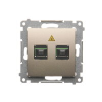 Světlovodná/optická zásuvka dvojitá SC/APC zlatá matná, metalizované DGS2.01/44