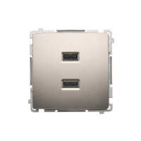 Dvojitá USB nabíječka 2.1 A, 5V DC, 230V, Satén KONTAKT SIMON BMC2USB.01/29
