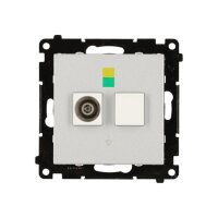 Zásuvka ekvipotenciální, 1 násobná (přístroj s krytem) hliníková matná