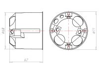 Krabice přístrojová O-range hloubka 62 mm, do dutých stěn KAISER 9064-02
