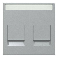Centrální deska, Merten System M, s popisovým polem, aluminium, matný plast