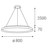 Závěsné svítidlo MOON 80 P/N-Z, BCH CASAMBI TW 88W (76+12) 27K-4K černá/šampaň