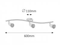 Norman GU10 3x 50W IP20 saténový chrom RABALUX 5993