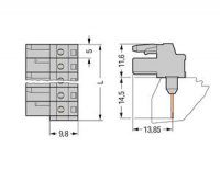 Konektor (zásuvka) pro řadové svorky, kolíky 0,6x1 mm 5pól.