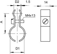 OBO 1020 18-28 G Příchytka napínacího drátu pro lano 4-9mm 19-28mm Ocel