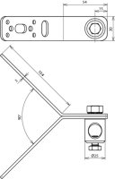 Rohový upevňovací úhelník 90° nerez se svorníkem Al B 16,2mm pro DEHNiso 106316