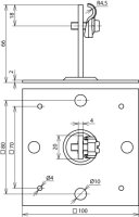 Podpěra vedení DEHNQUICK FeZn pro prům. 6-10mm, s upevňovací destičkou 100x100mm