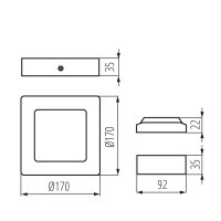 Kanlux 33551 KANTI V2LED 12W-WW-B Přisazené svítidlo LED