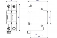 Svodič rázového přepětí HSA-150/1+1 S SPD typ 2+3 HAKEL 24540