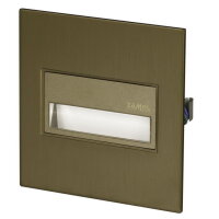 Světlo LED SONA čtvercové pod omítku 14Vss IP44 ZLATÁ PATINA NEUTRÁLNÍ BÍLÁ